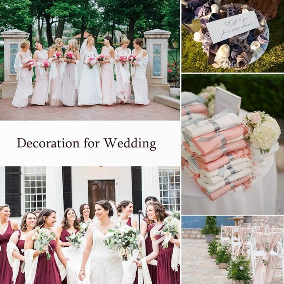 ⚡Women's Beige Pashmina Shawls Evening Dress Bridesmaid Winter Warm Long Scarf - Picture 6 of 6